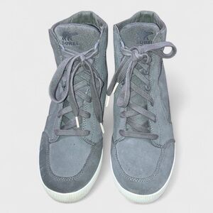 Sorel Women’s Out n About Gray Suede Lace Up Winter Boots Women’s Sz 7.5